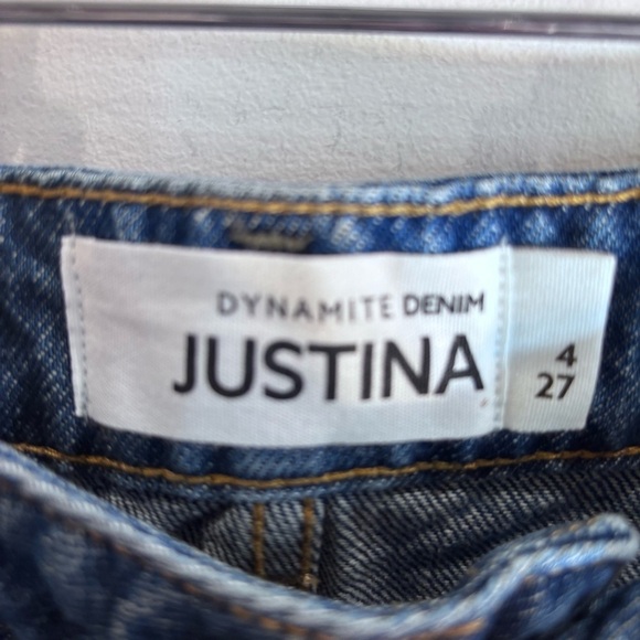 DYNAMITE Sz 27 Justina Jeans Mid-Wash Straight Leg high Waisted NEW WITH TAGS - Picture 9 of 16